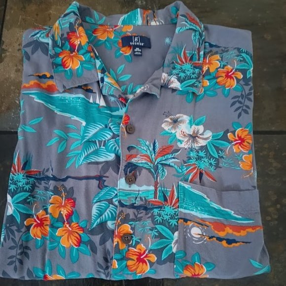 2XL🌴Tropical hawaiian vacation printed rayon short sleeve shirt - Picture 8 of 9